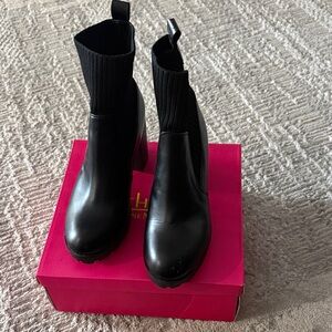 Catherine Malandrino Black Chelsea Wedge Ankle Boots